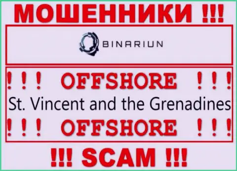 Сент-Винсент и Гренадины - именно здесь официально зарегистрирована неправомерно действующая организация Binariun