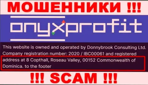 8 Copthall, Roseau Valley, 00152 Commonwealth of Dominica - это офшорный адрес регистрации Оникс Профит, откуда МОШЕННИКИ дурачат своих клиентов