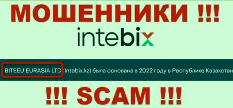 Свое юр лицо организация Intebix не скрыла - это BITEEU EURASIA Ltd