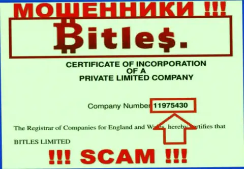 Регистрационный номер аферистов Битлес, с которыми очень опасно взаимодействовать - 11975430