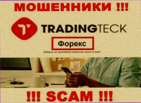 Работать с TradingTeck Com довольно-таки опасно, поскольку их сфера деятельности ФОРЕКС  это обман