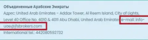 E-mail представительства ДжейЭфЭсБрокерс в Объединенных Арабских Эмиратах (ОАЭ)
