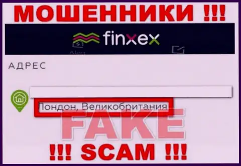 Finxex Com намерены не распространяться о своем настоящем адресе