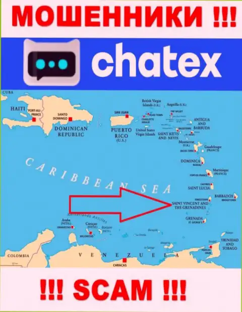 Не доверяйте internet обманщикам Чатех Ком, поскольку они разместились в офшоре: St. Vincent & the Grenadines
