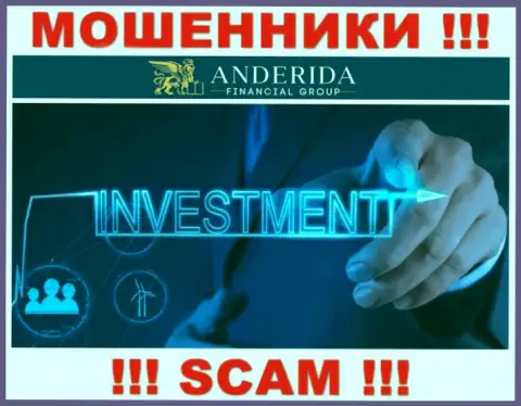 Anderida жульничают, оказывая незаконные услуги в сфере Инвестиции