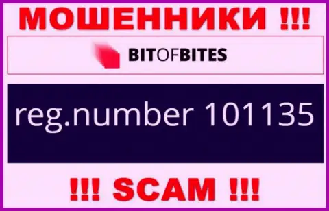 Регистрационный номер компании Бит Оф Битес, который они указали на своем веб-портале: 101135