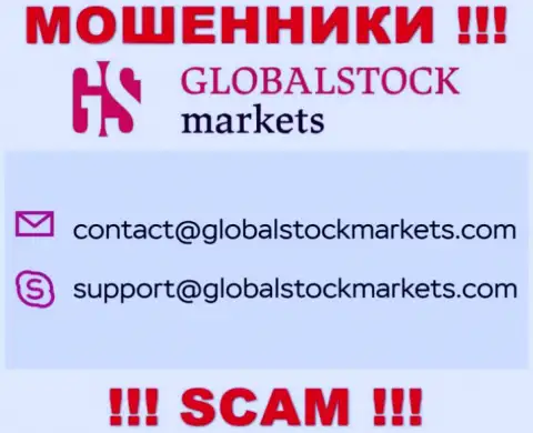 Установить контакт с мошенниками Global Stock Markets сможете по представленному е-майл (инфа была взята с их web-сервиса)