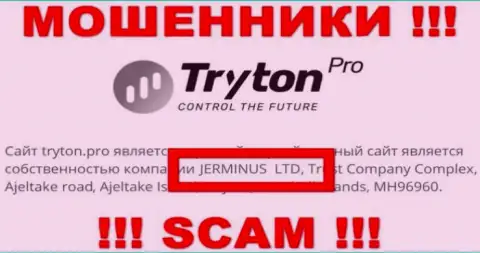 Инфа об юр лице Тритон Про - им является контора Jerminus LTD