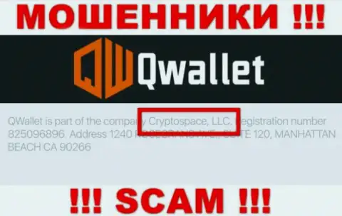 На официальном сайте Q Wallet написано, что указанной компанией руководит Cryptospace LLC