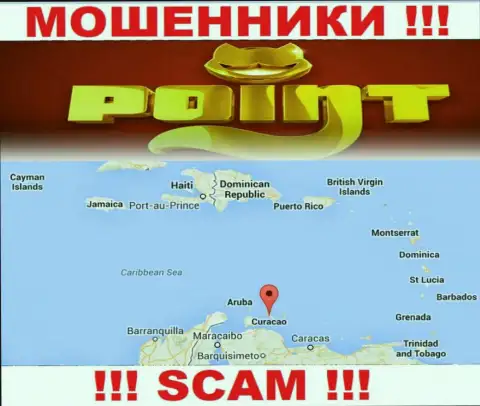 Контора Поинт Лото имеет регистрацию очень далеко от обманутых ими клиентов на территории Curacao