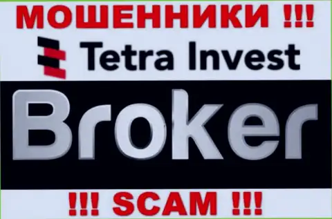Брокер - это направление деятельности кидал Tetra Invest