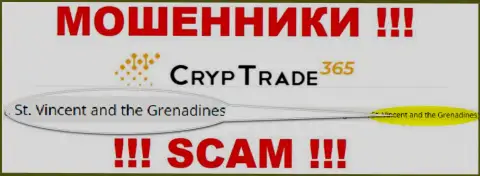 На сайте CrypTrade365 Com говорится, что они зарегистрированы в офшоре на территории St. Vincent and the Grenadines