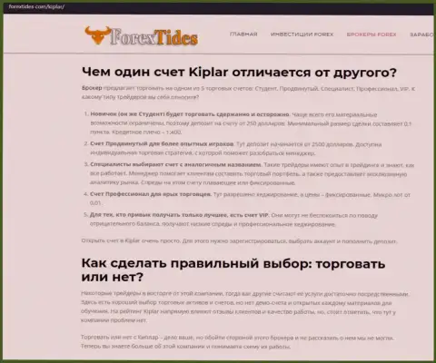 Ключевая информация о ФОРЕКС-компании Kiplar Com на web-ресурсе forextides com