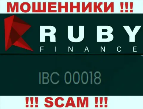 Подальше держитесь от конторы RubyFinance, скорее всего с фейковым номером регистрации - 00018