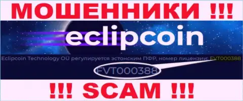 Хотя EclipCoin и показывают на web-ресурсе лицензию, будьте в курсе - они в любом случае РАЗВОДИЛЫ !!!