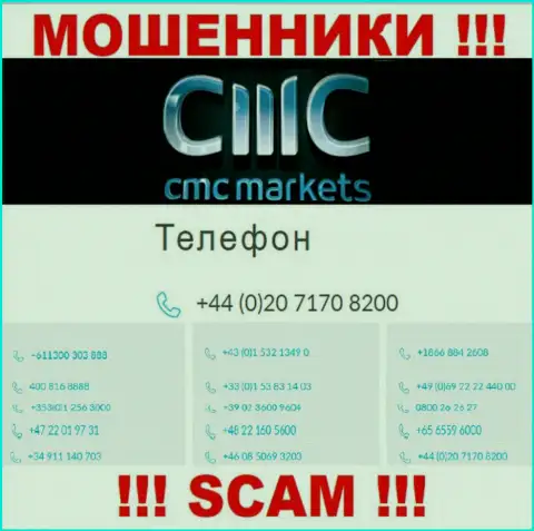 Ваш номер телефона попал в загребущие лапы мошенников CMC Markets - ожидайте звонков с различных номеров телефона