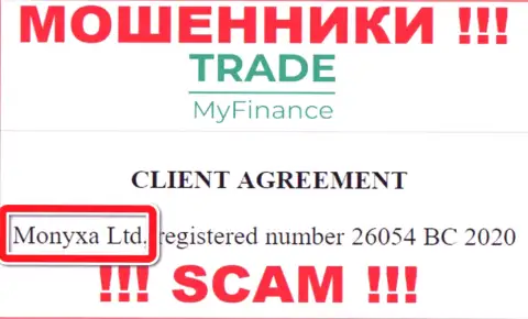 Вы не сумеете сохранить свои вложенные денежные средства взаимодействуя с компанией Trade My Finance, даже если у них имеется юридическое лицо Monyxa Ltd