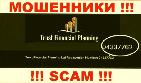 Номер регистрации незаконно действующей конторы Trust-Financial-Planning: 04337762