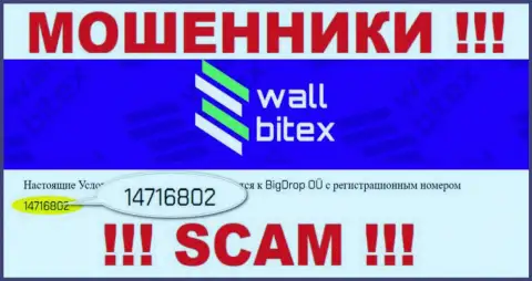 В сети internet орудуют мошенники WallBitex ! Их номер регистрации: 14716802