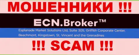 Преступно действующая организация ECN Broker расположена в офшорной зоне по адресу - Suite 305, Griffith Corporate Center, Beachmont, Kingstown, St. Vincent and the Grenadine, будьте очень внимательны