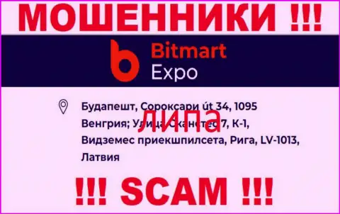Официальный адрес организации Bitmart Expo фиктивный - связываться с ней слишком рискованно
