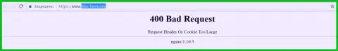 Официальный web-сайт валютного брокера Fibo Forex некоторое количество дней недоступен и показывает - 400 Bad Request (ошибочный запрос)