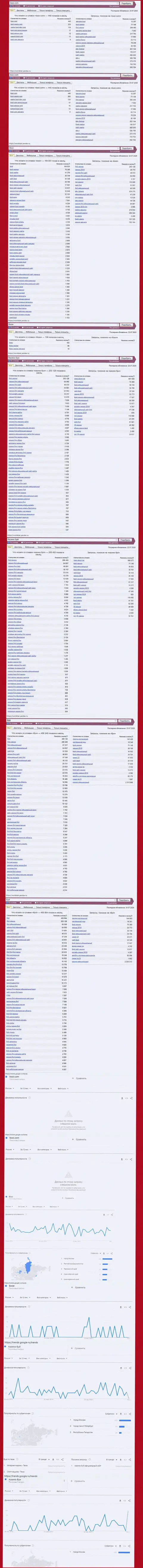 Статистические данные поисковых запросов по мошенникам Booi в интернет сети